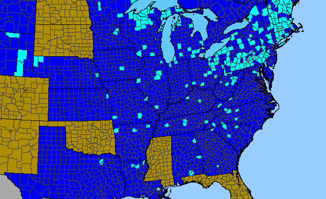 The range of Dianthus barbatus